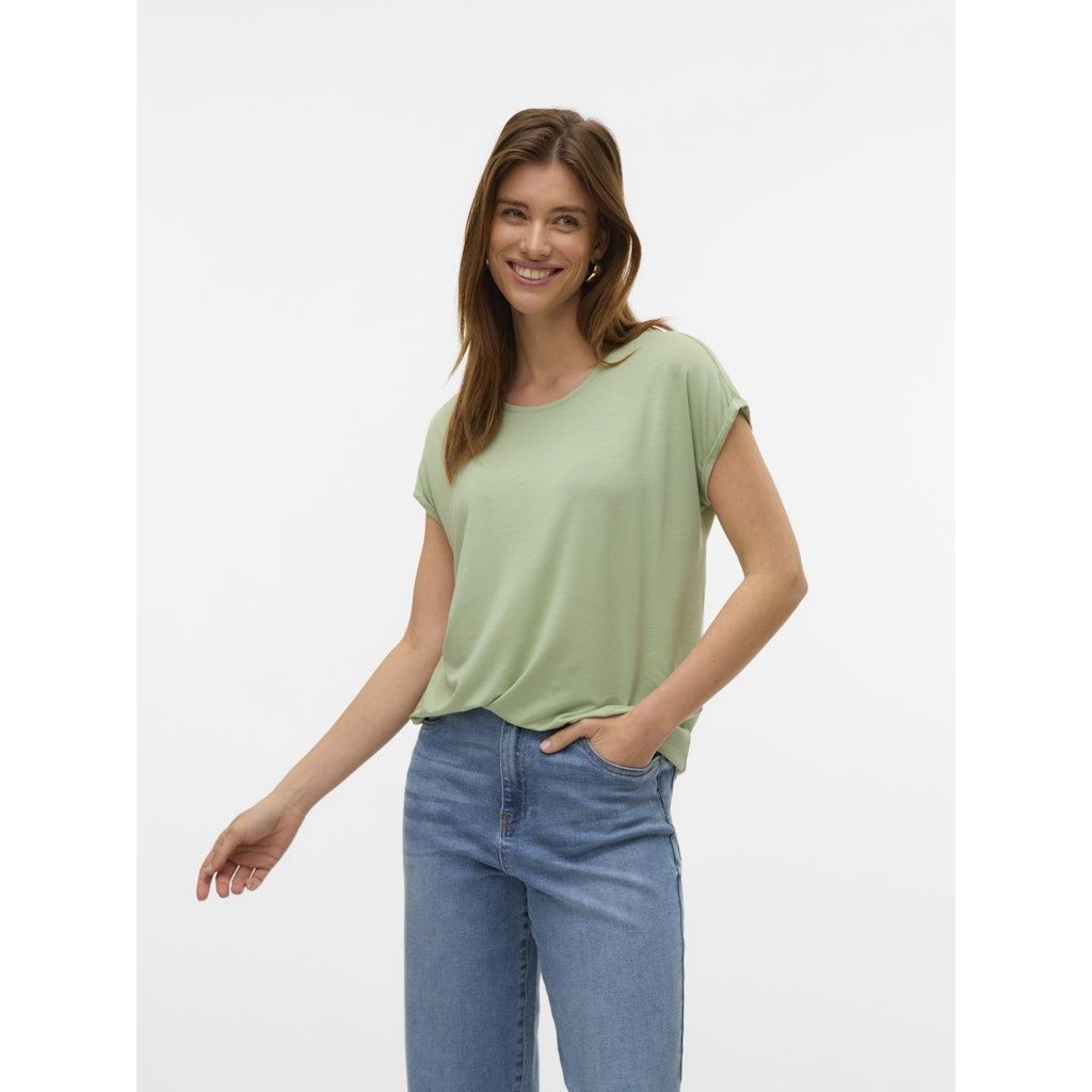 VERO MODA Marškinėliai moterims, Žalia, Ava plain top 2