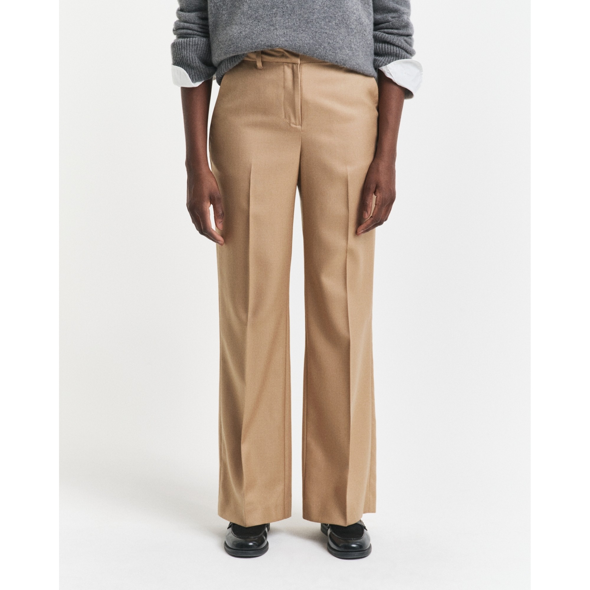 GANT Kelnės moterims, Chaki, tailored wool blend pants 4