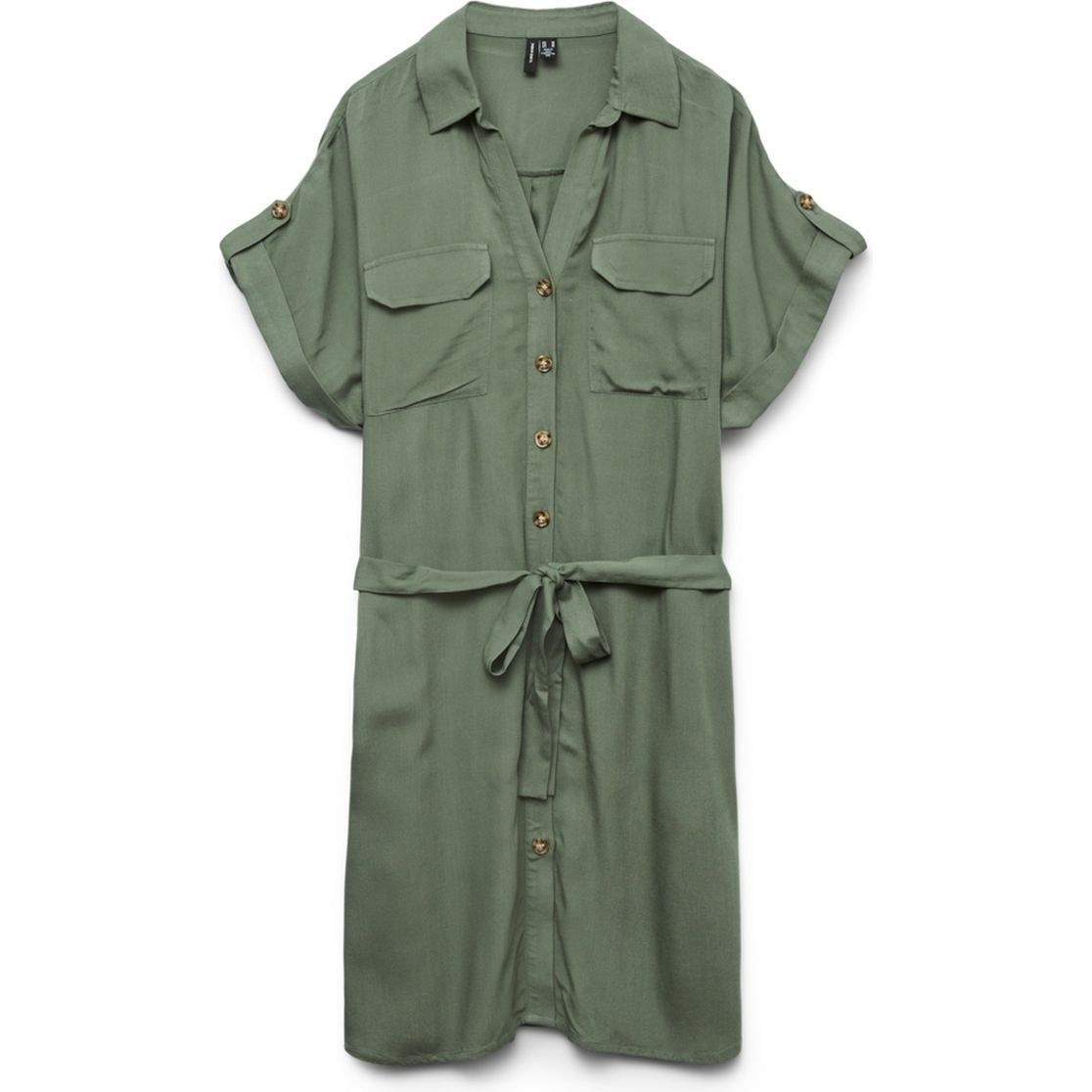 VERO MODA Mini suknelė moterims, Chaki, Bumpy short shirt dress 1