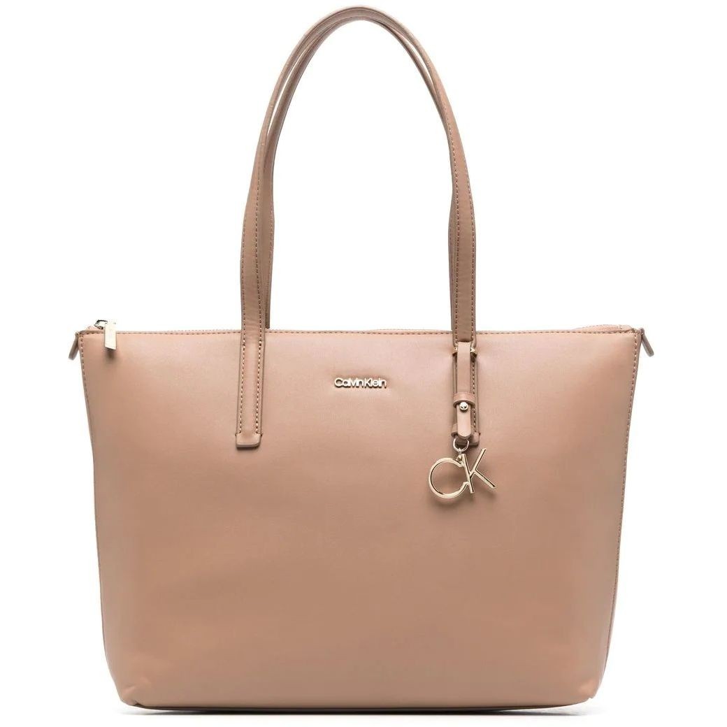 CALVIN KLEIN Pirkinių krepšys moterims, Smėlio, MUST SHOPPER MD 1