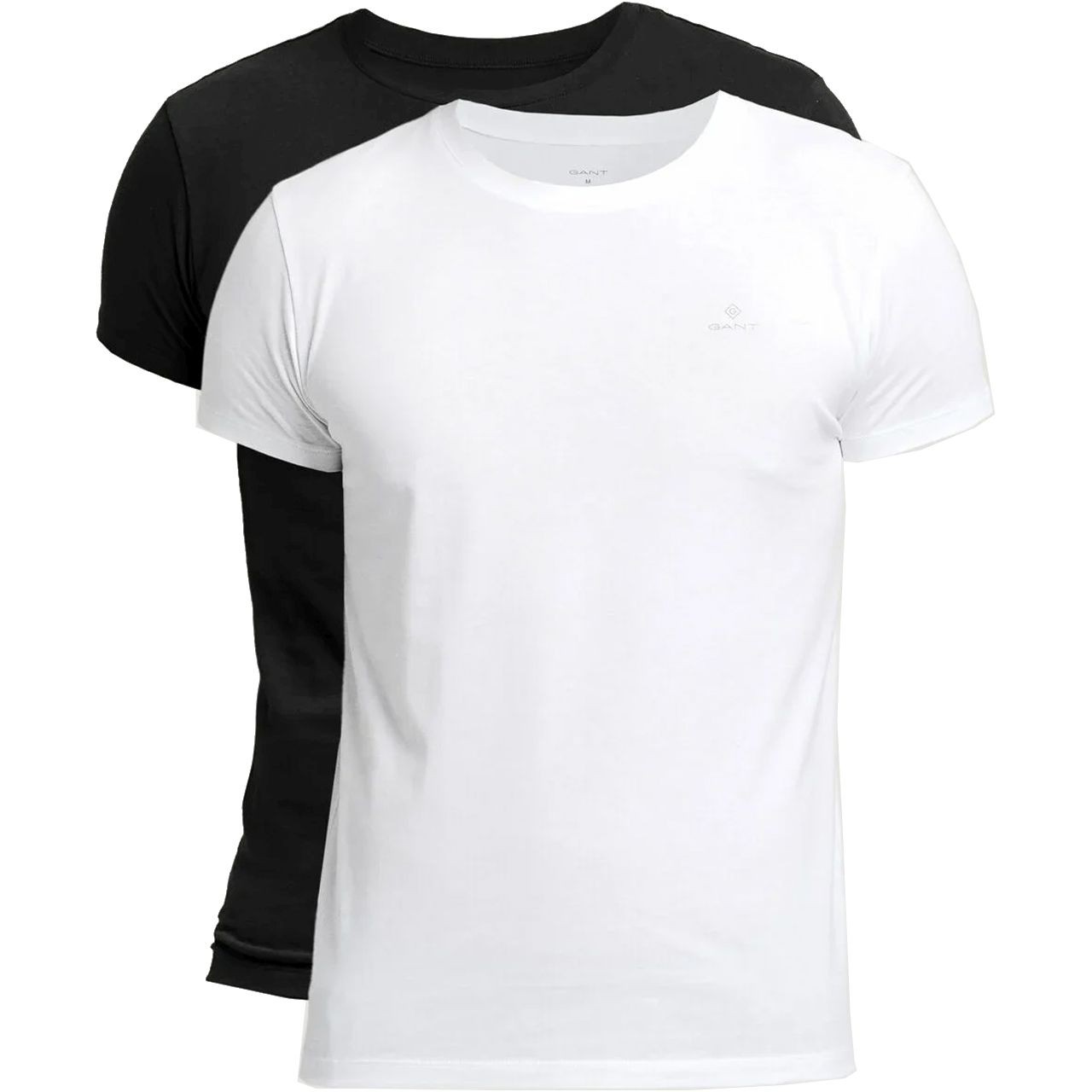 GANT Marškinėliai vyrams, Juoda, C-NECK T-SHIRT 2-PACK 1