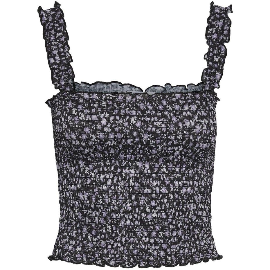 NOISY MAY Palaidinės moterims, Pilka, NMLEA SMOCK STRAP AOP 1