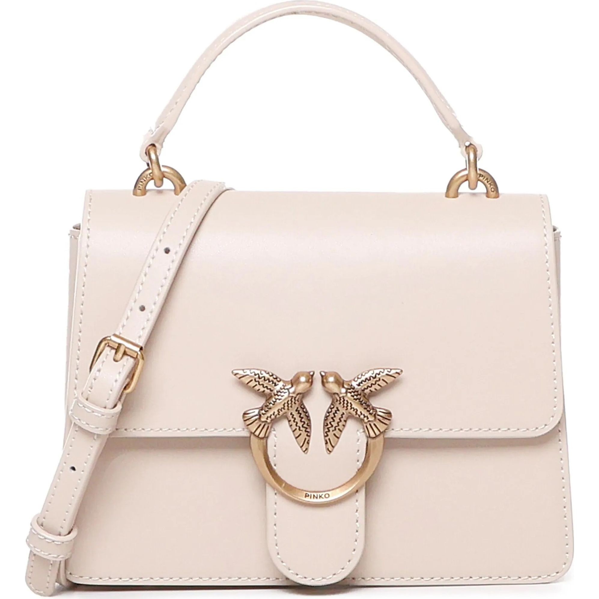 PINKO Pirkinių krepšys moterims, Smėlio, Small love tote bag 1