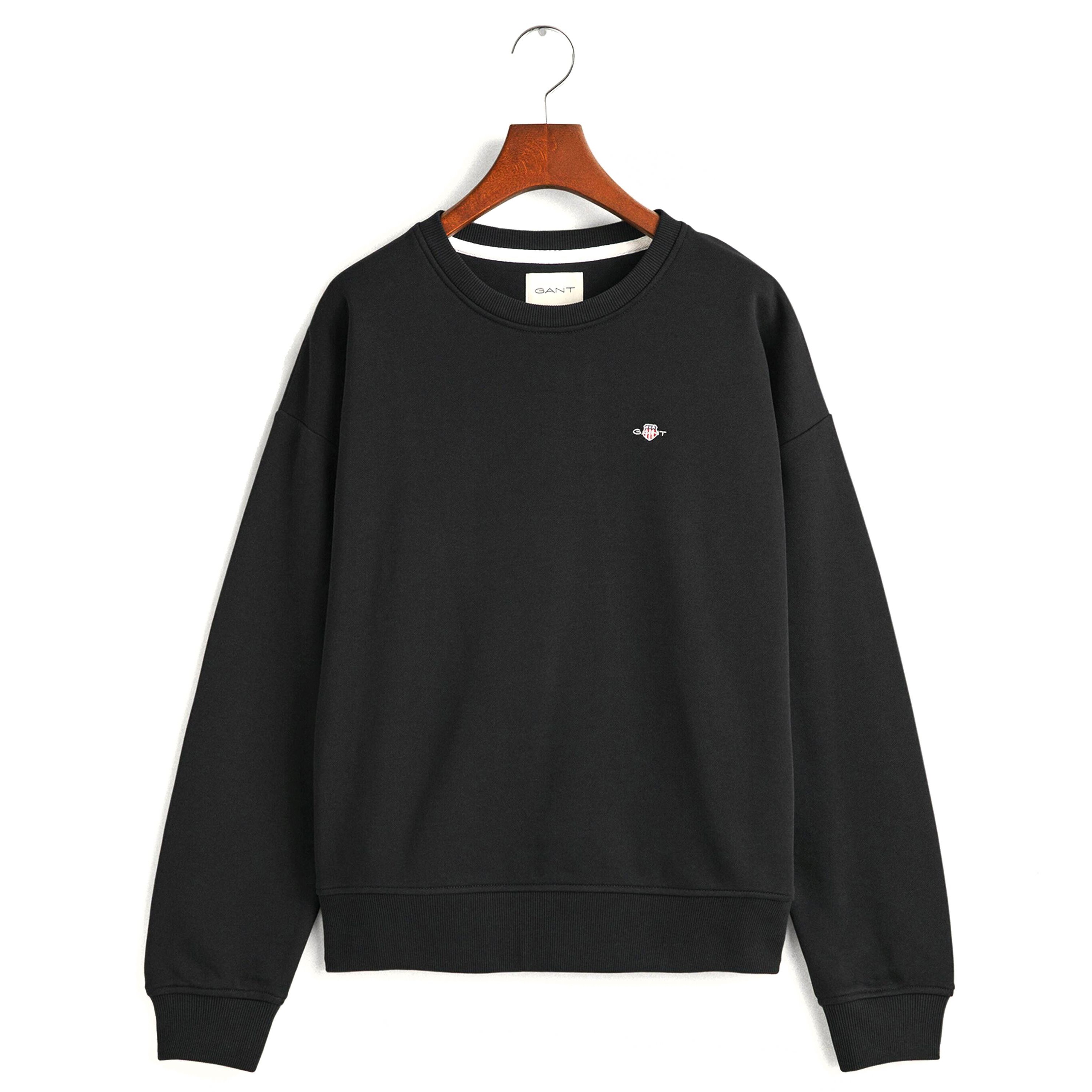 GANT Megztinis moterims, Juoda, REL SHIELD C-NECK SWEAT 1