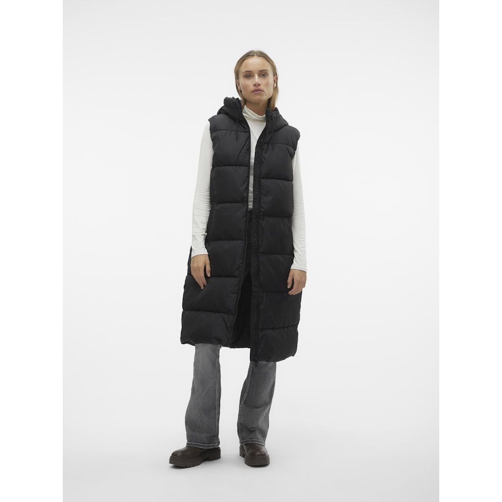 VERO MODA Pūkinė liemenė moterims, Juoda, Ligaane waistcoat 4