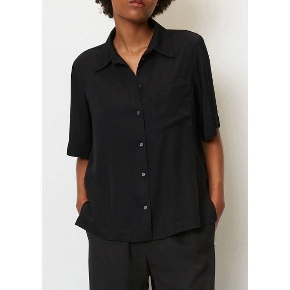 MARC O'POLO Marškiniai trump. rankovėmis moterims, Juoda 2