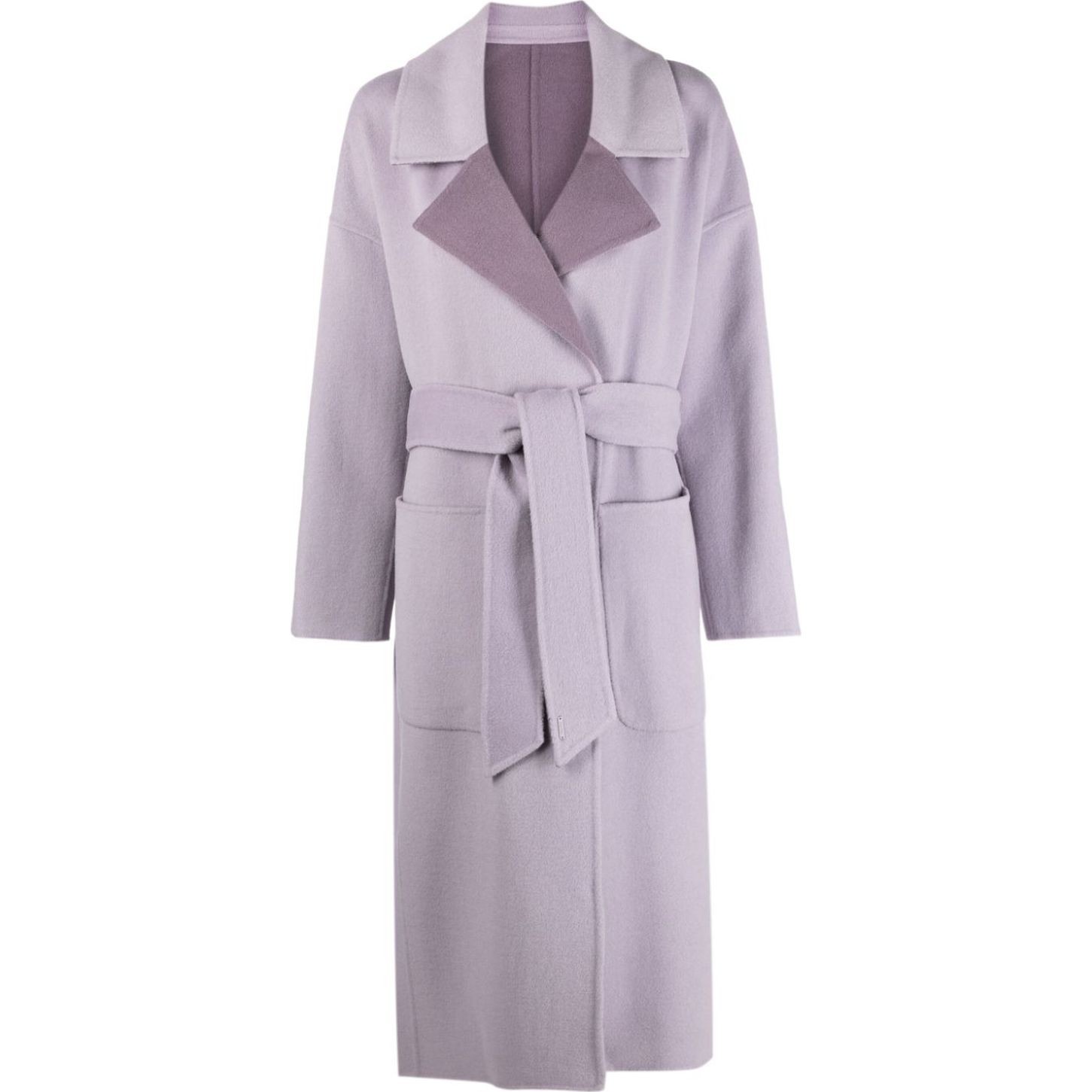CALVIN KLEIN Paltas moterims, purple, Df wool reversible wrap coat 1