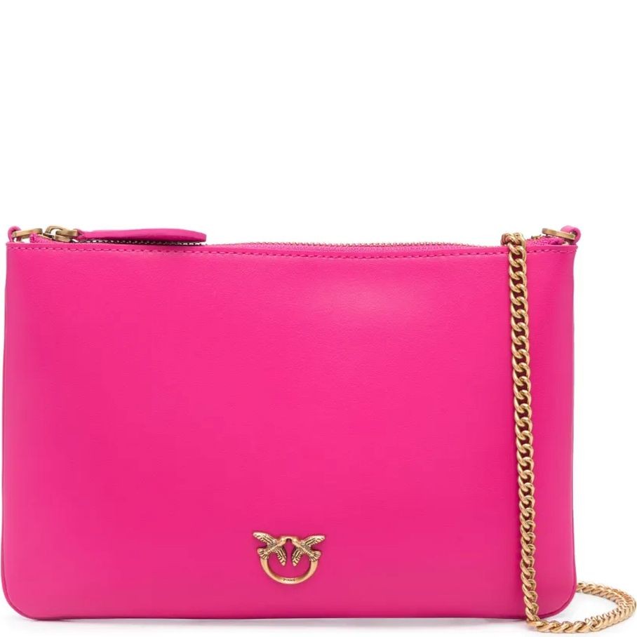 PINKO Delninukė moterims, Rožinė, Classic leather clutch bag 1
