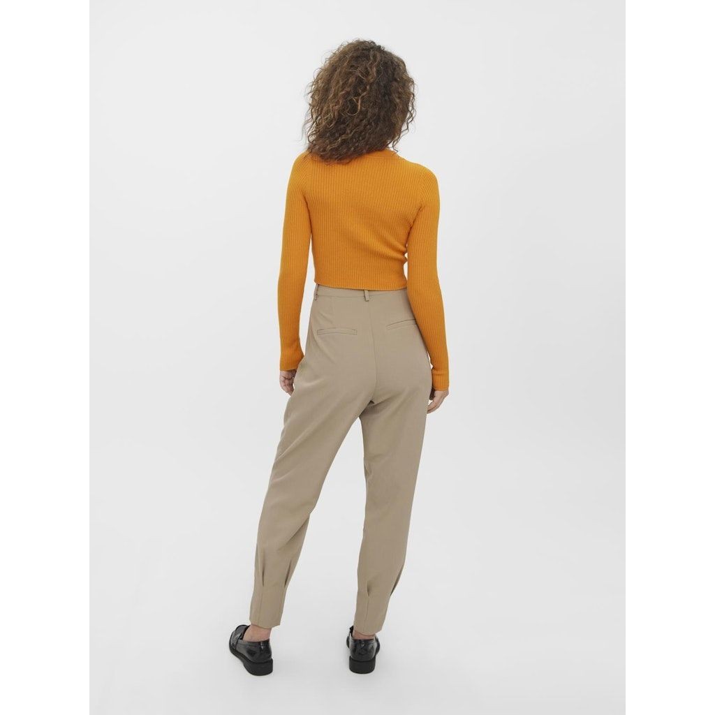 VERO MODA Megztinis moterims, Oranžinė, VMGOLD RIB LS O-NECK 4