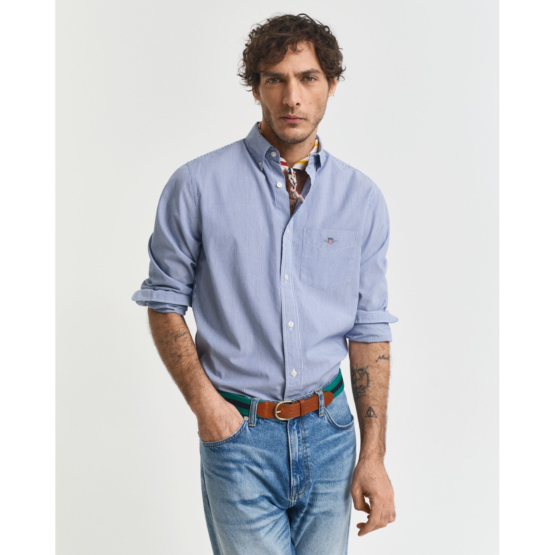 GANT Marškiniai ilgomis rankovėmis vyrams, Mėlyna, Reg classic poplin shirt 2