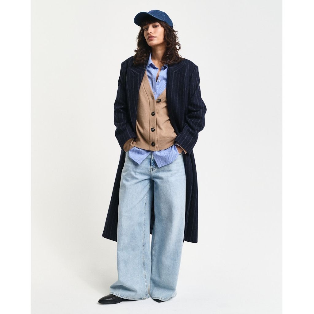 GANT Kardiganas moterims, Ruda, Superfine lambswool cardigan 5