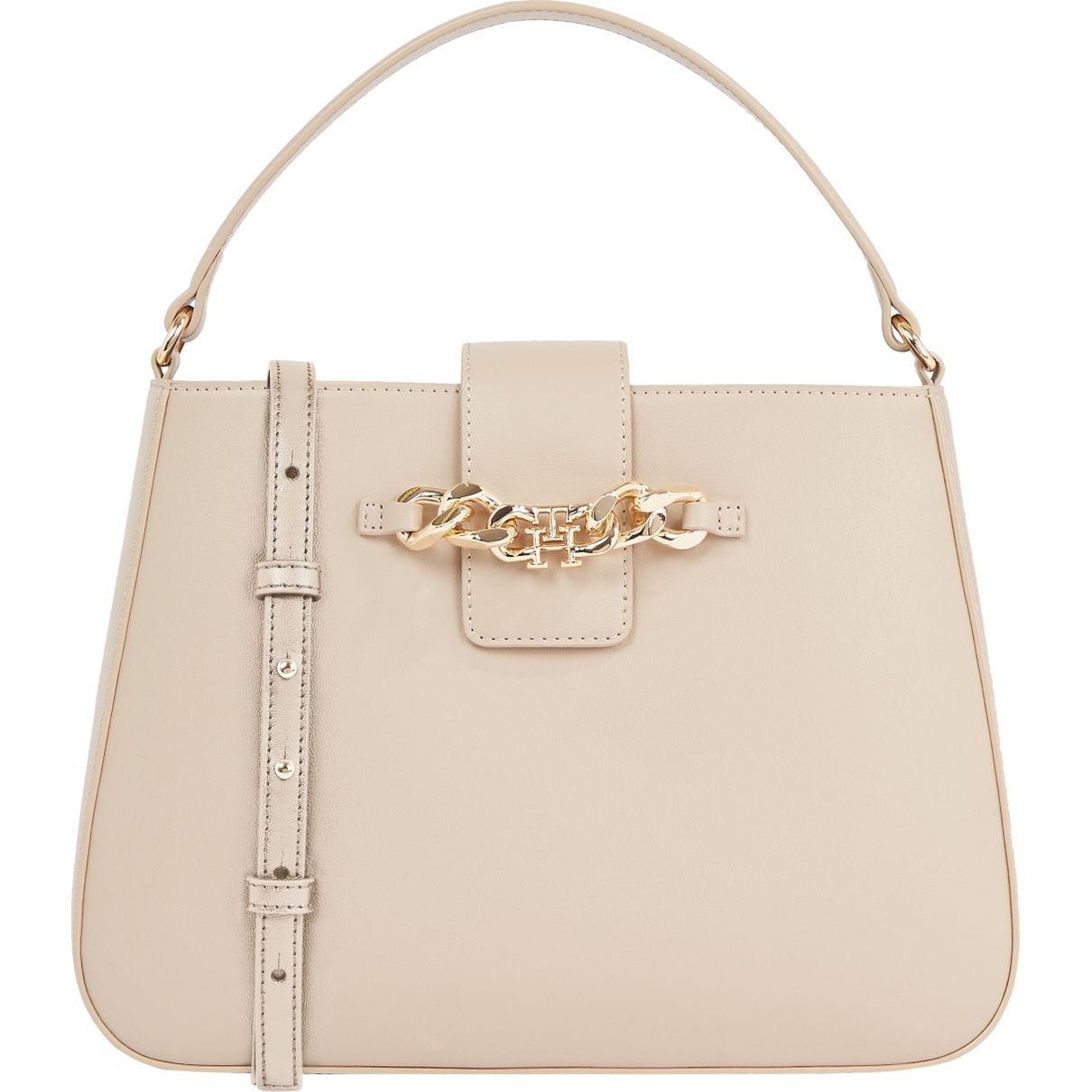 TOMMY HILFIGER Rankinė per petį moterims, Smėlio, Luxe satchel 1
