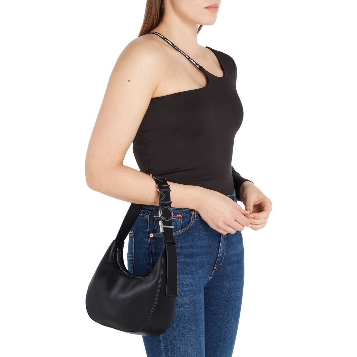 TOMMY JEANS Rankinė per petį moterims, Juoda, Bold shoulder bag 5