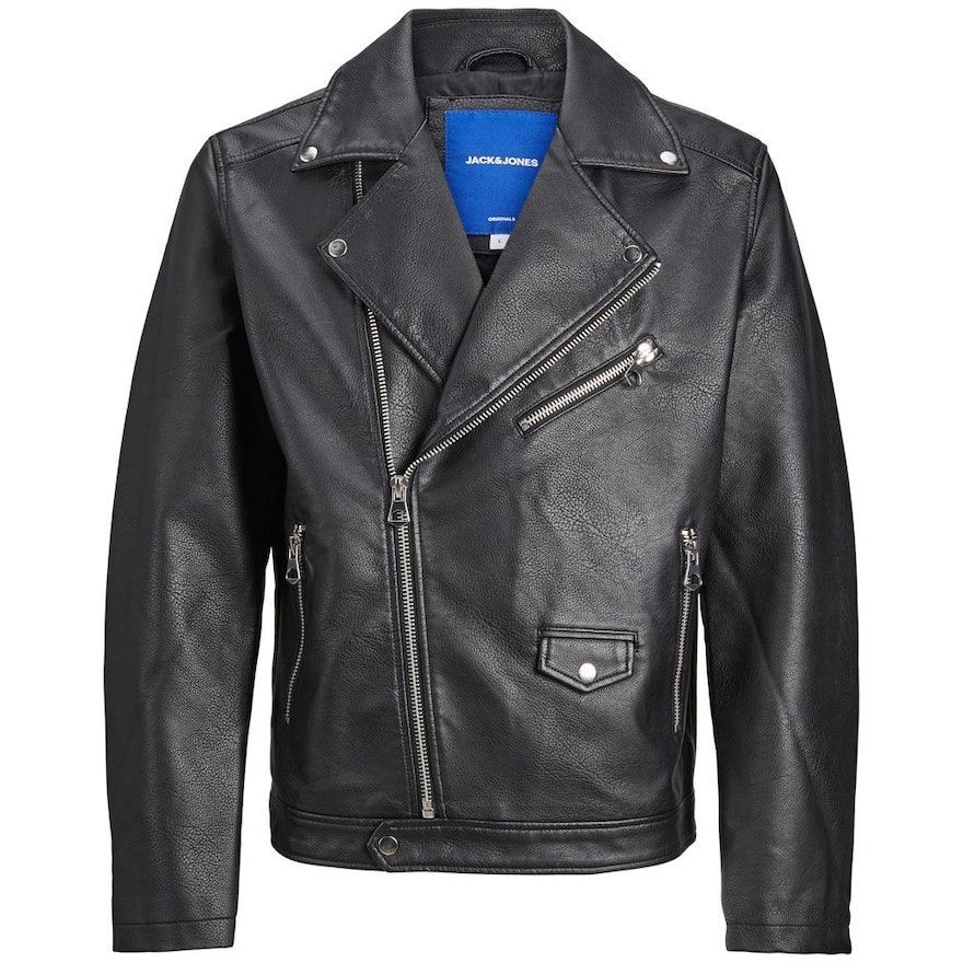 JACK & JONES Striukė vyrams, Juoda, JORFLORES BIKER JACK 1