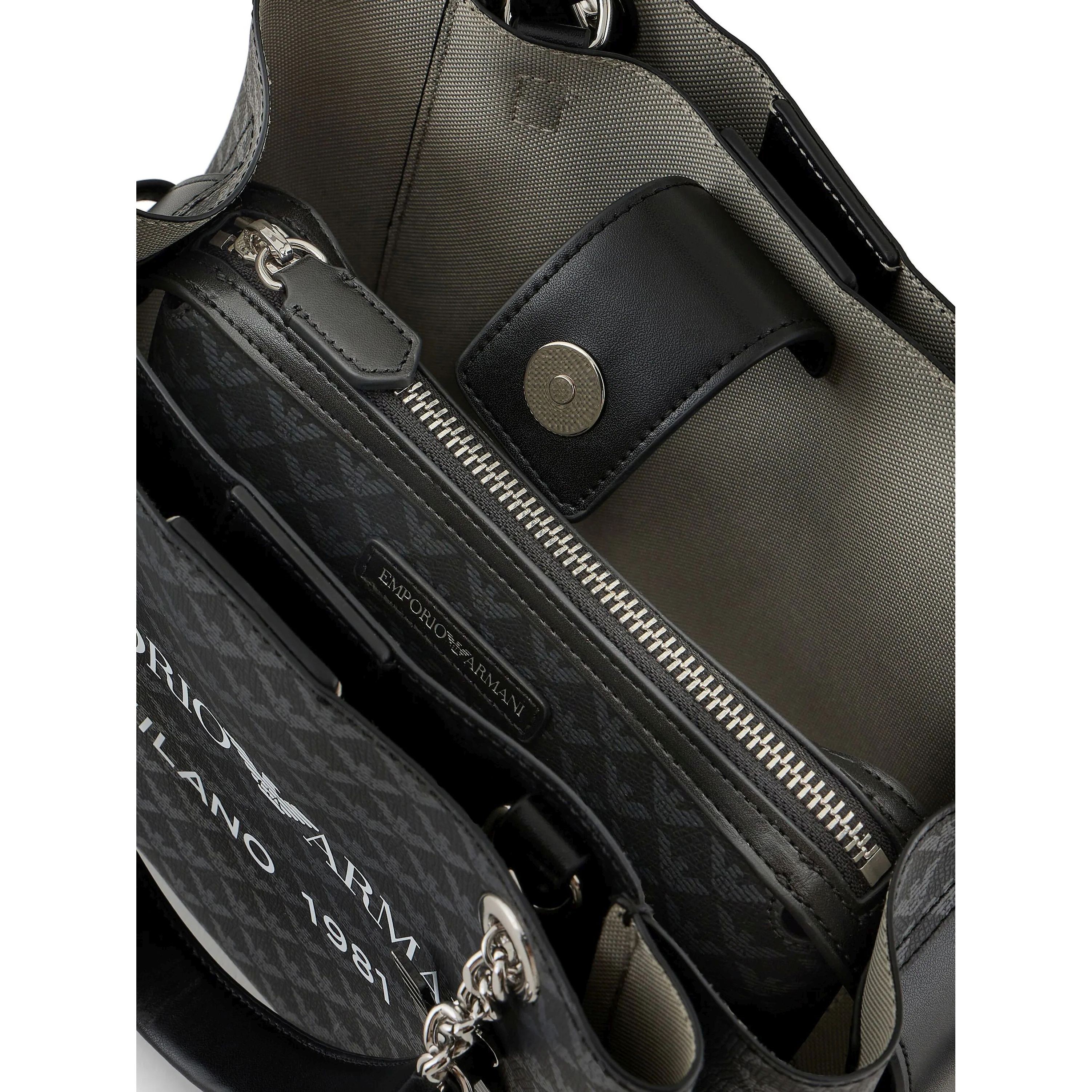 EMPORIO ARMANI Pirkinių krepšys moterims, Juoda, Shopping bag 3