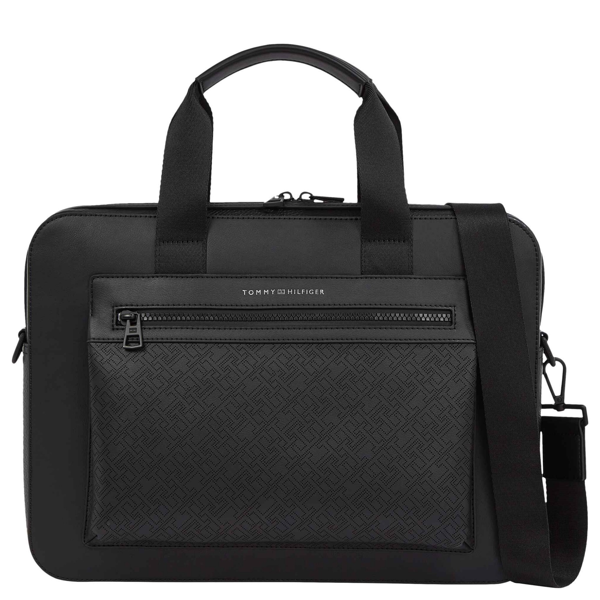 TOMMY HILFIGER Dėklas kompiuteriui vyrams, Juoda, TH monogram computer bag 1