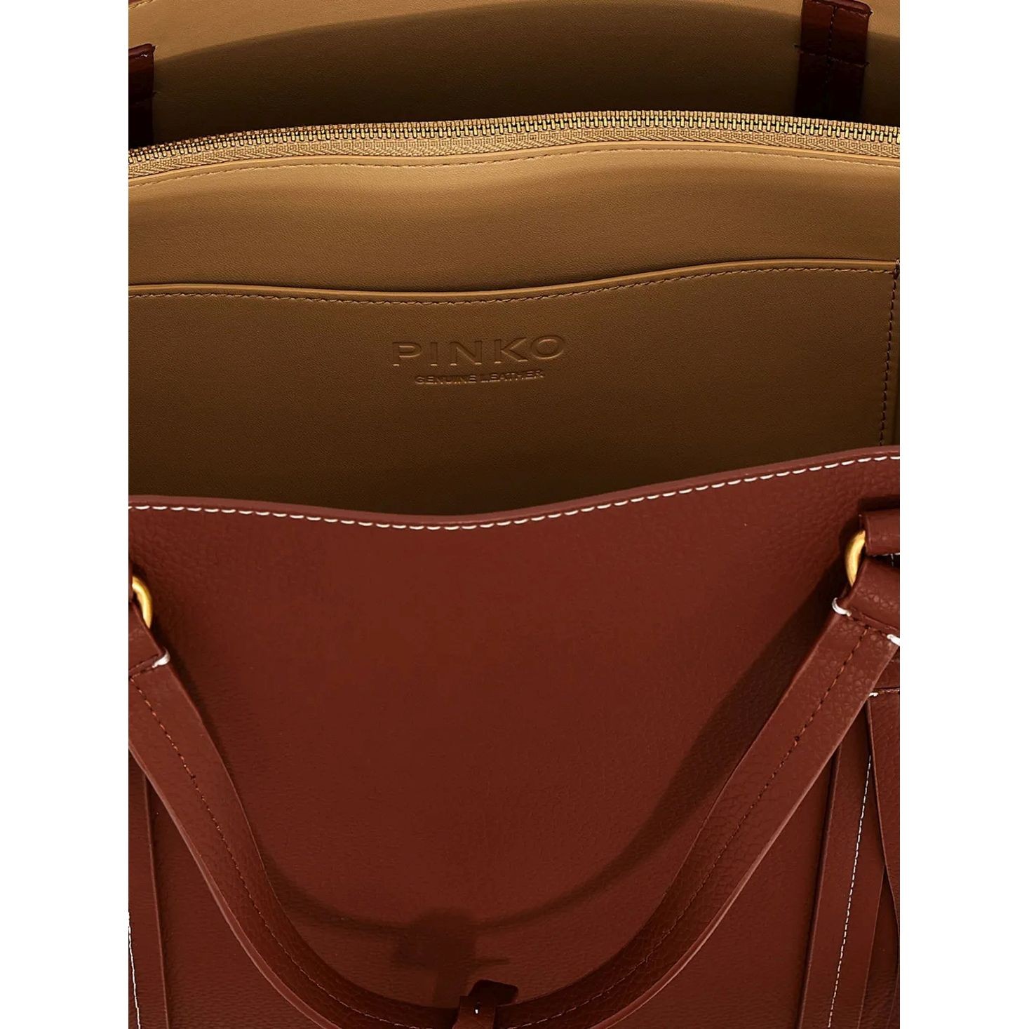 PINKO Pirkinių krepšys moterims, Ruda, Large love-birds tote bag 4