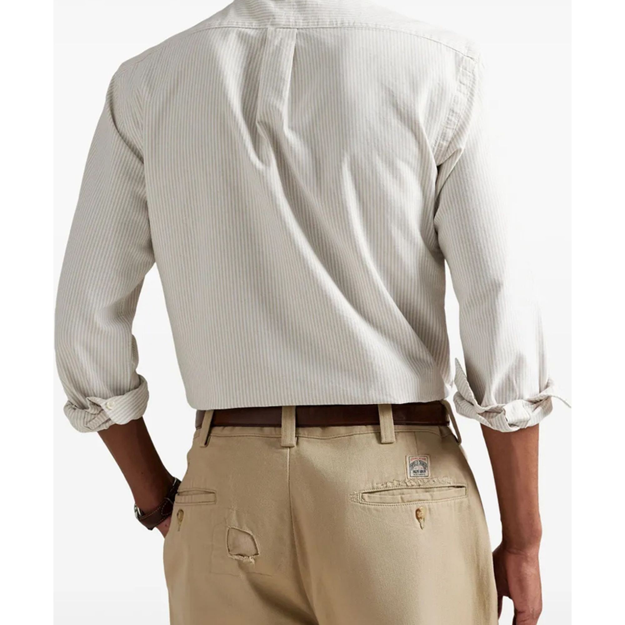 POLO RALPH LAUREN Marškiniai ilgomis rankovėmis vyrams, Smėlio, Long sleeve-sport shirt 3