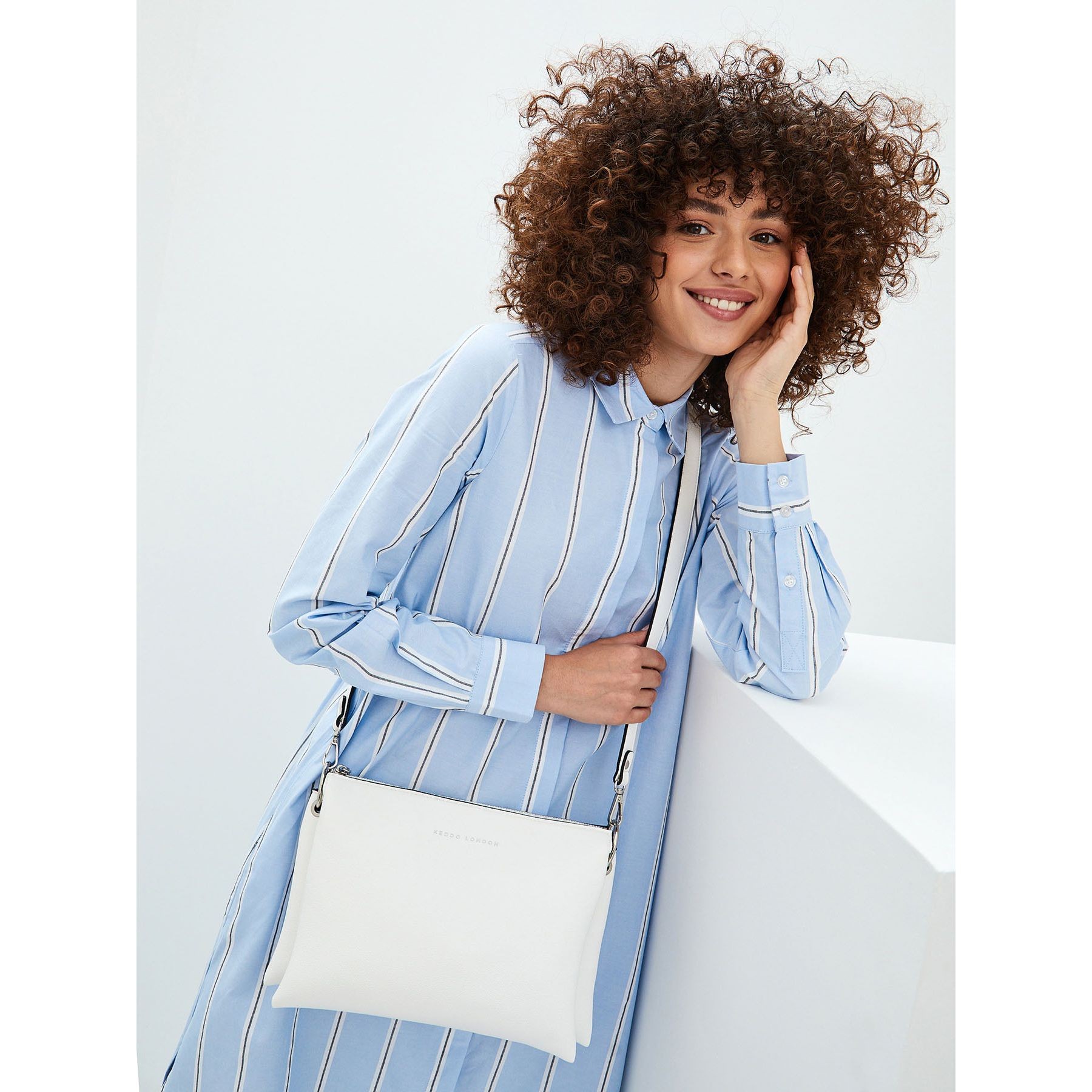 KEDDO Rankinė per petį moterims, Balta, Crossbody 5