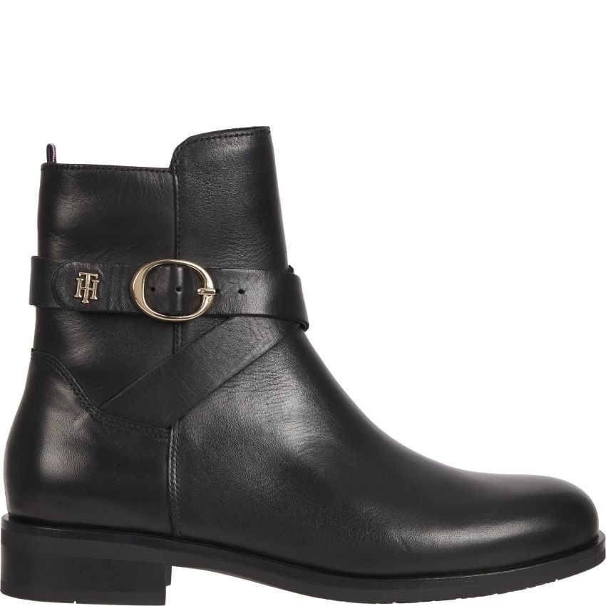 TOMMY HILFIGER Aulinukai moterims, Juoda, BELT FLAT BOOT 1