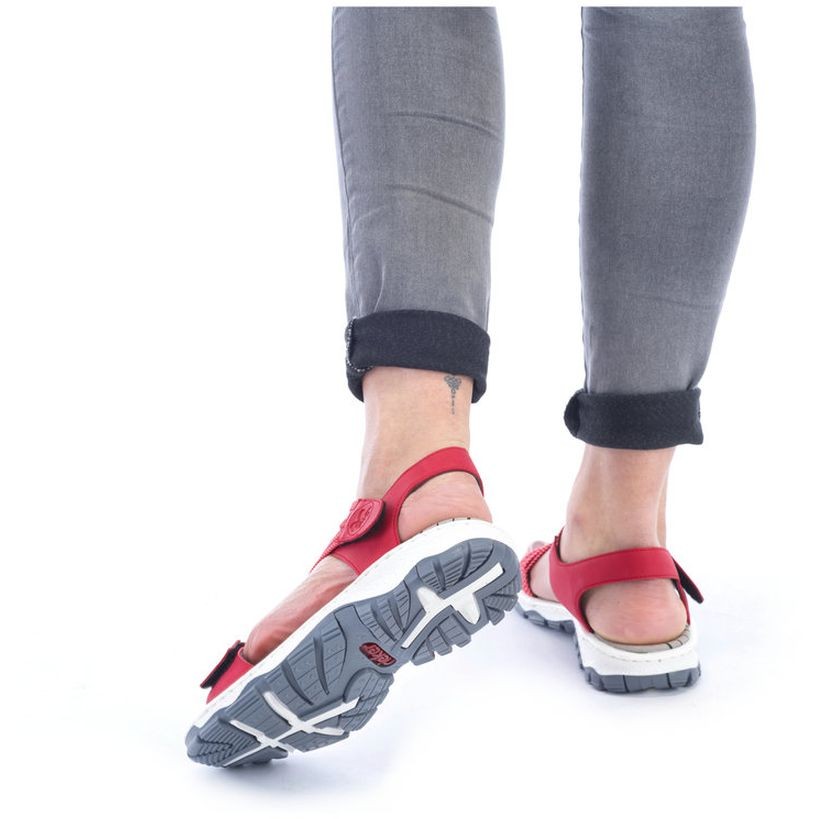RIEKER Basutės moterims, Raudona, SANDALS 5