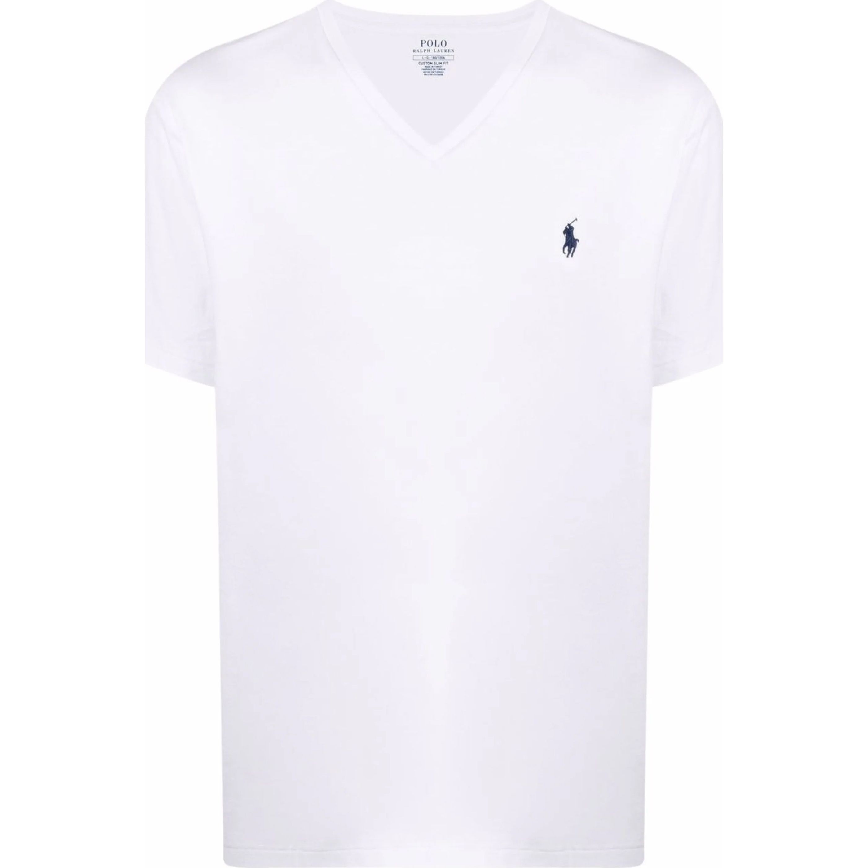 POLO RALPH LAUREN Marškinėliai vyrams, Balta, Slim fit jersey v-neck t-shirt 1