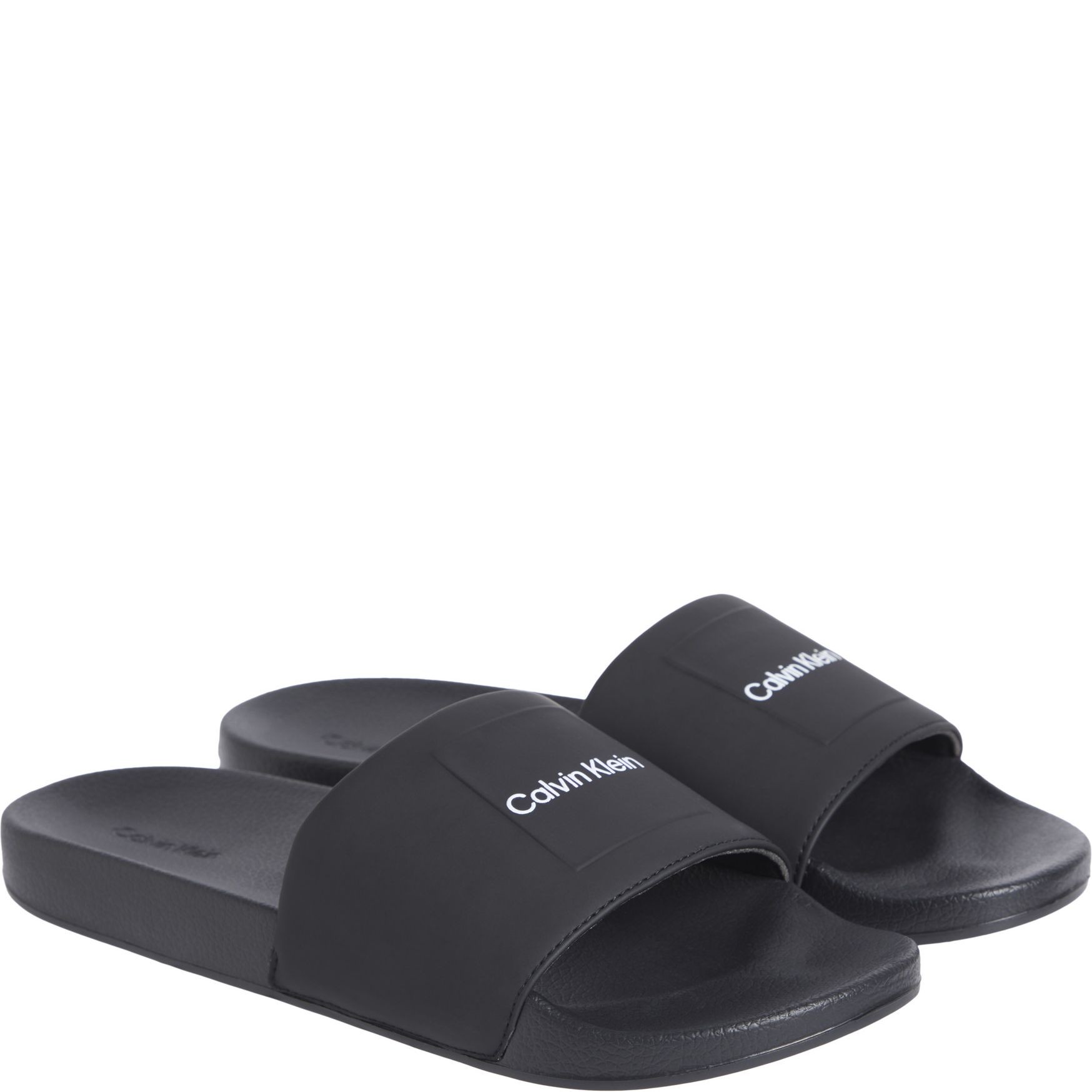 CALVIN KLEIN Guminės šlepetės vyrams, Juoda, Pool slide 1