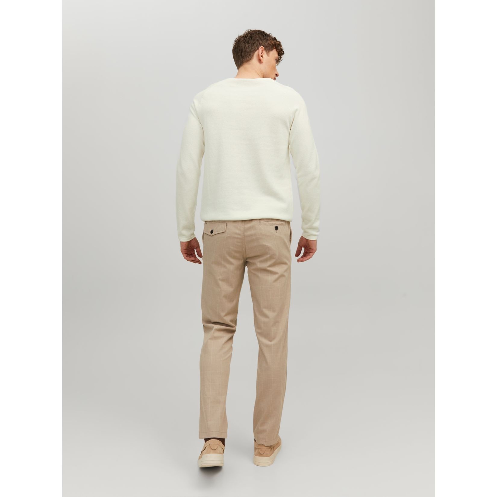 JACK & JONES Kampsun mehed, Cloud Dancer, JJEHILL KNIT CREW NE 4