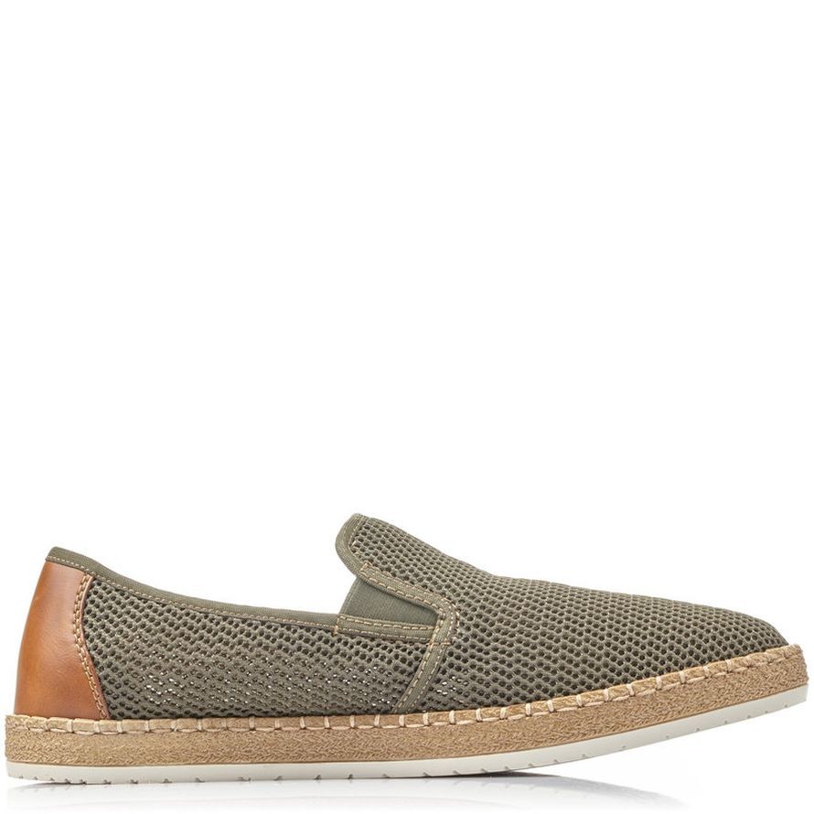 RIEKER Bateliai - vyrams, Žalia, SHOES 5