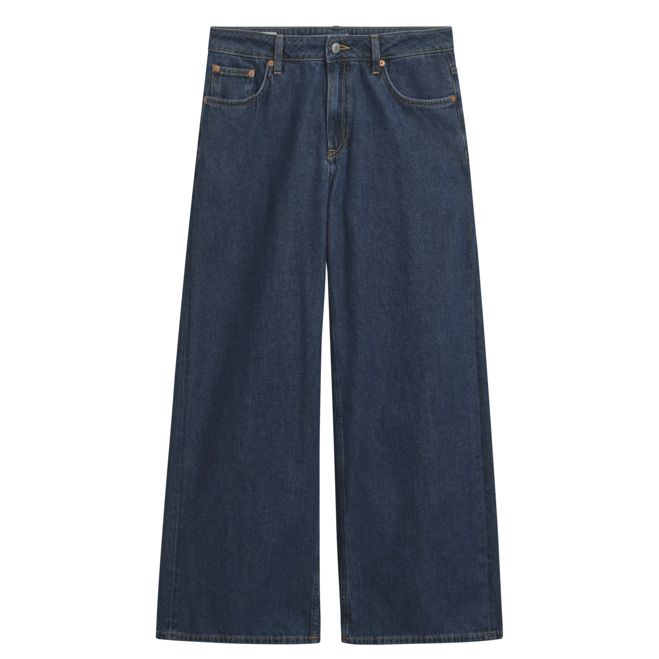 GANT Platėjantys džinsai moterims, Mėlyna, wide low rise jeans