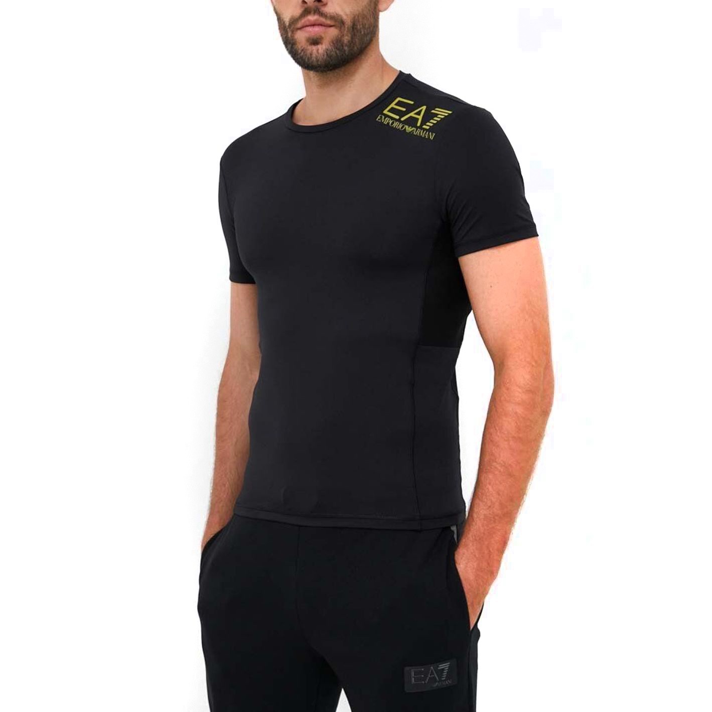 EA7 Marškinėliai trump. rankovėmis vyrams, Juoda, T-shirt 1