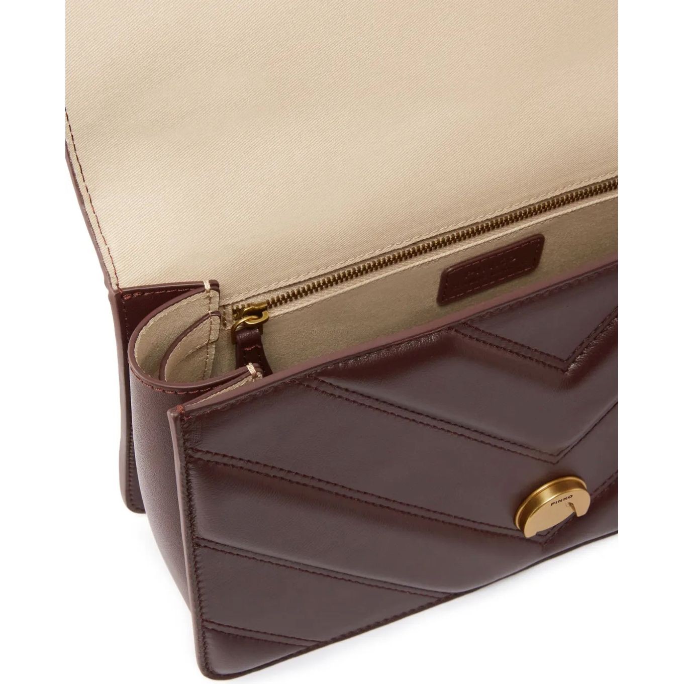 PINKO Rankinė per petį moterims, Ruda, Love one shoulder bag 4