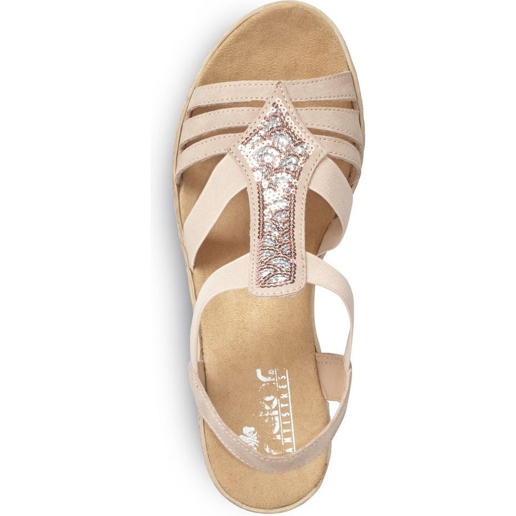 RIEKER Basutės moterims, Rožinė, SANDALS 4