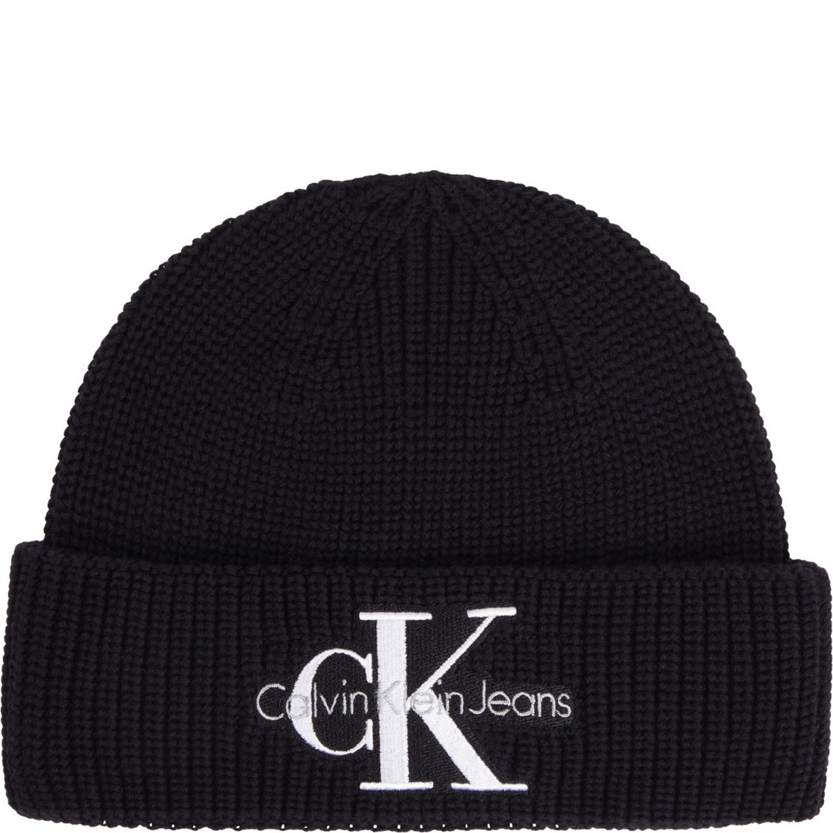 CALVIN KLEIN JEANS Kepurė vyrams, Juoda, Monogram beanie 1