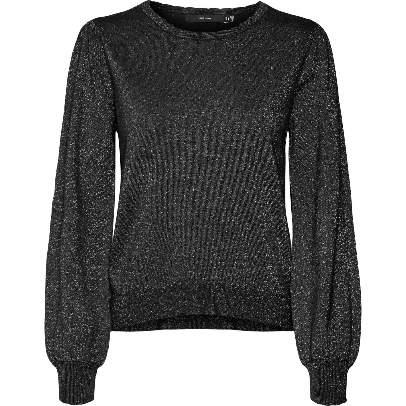 VERO MODA Palaidinės moterims, Juoda, Happyshine scallop pull boo 1