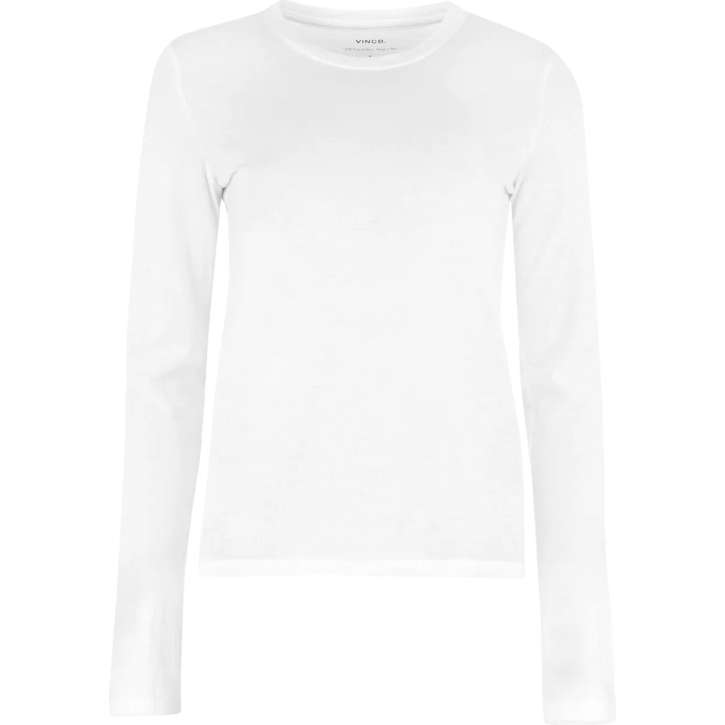 VINCE Marškinėliai ilgom. rankovėmis moterims, Balta, Essential l/s crew 1