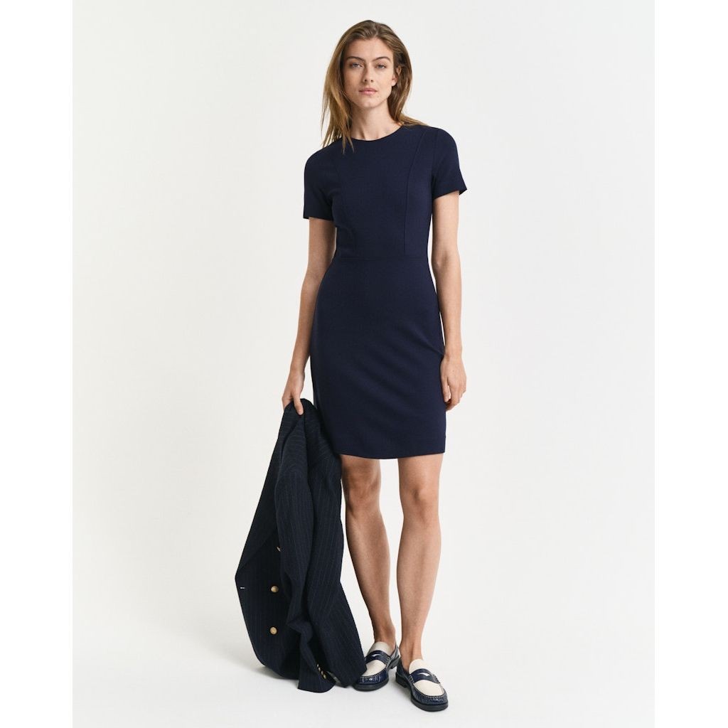 GANT Midi suknelė moterims, Mėlyna, Fit and flare SS dress 5