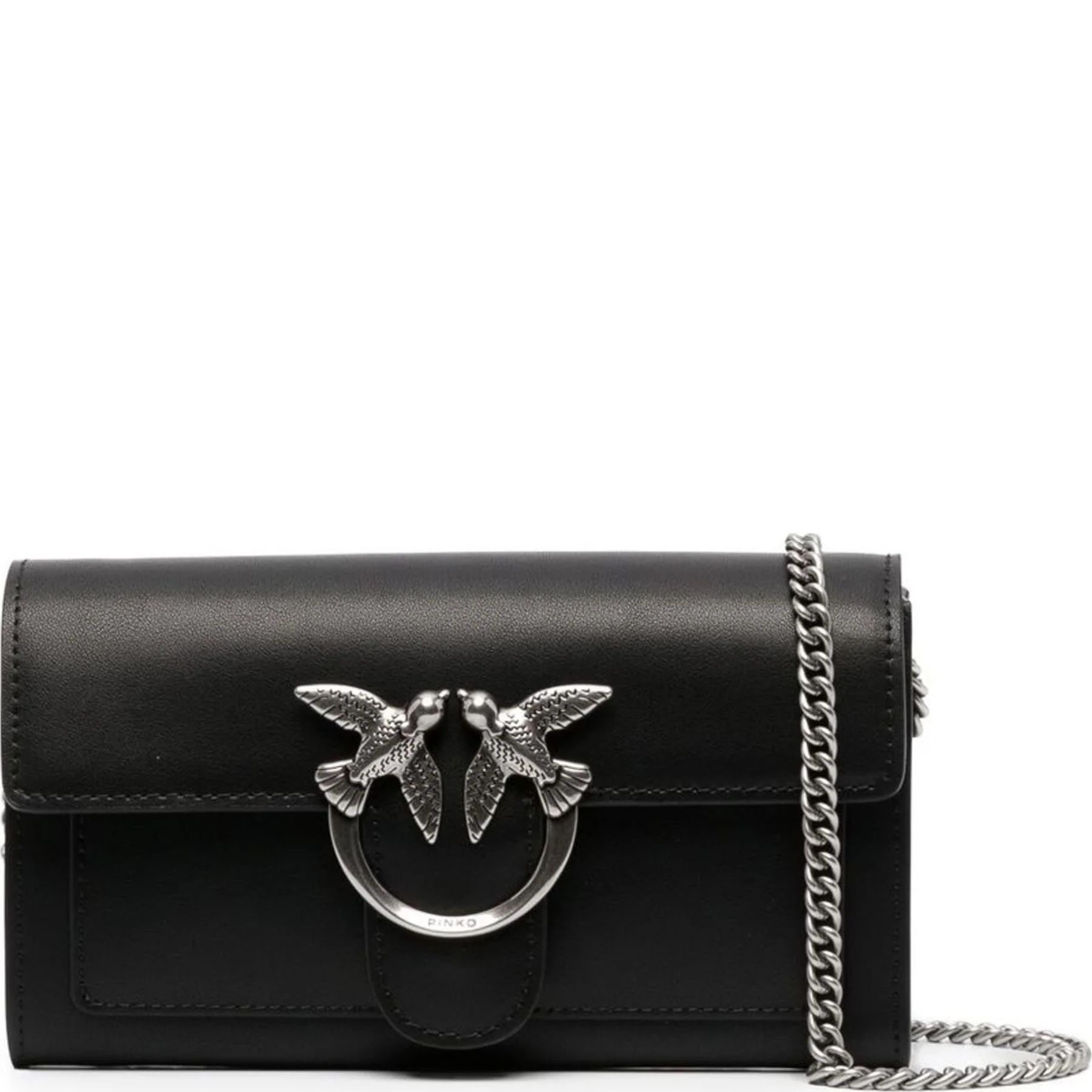 PINKO Rankinė per petį moterims, Juoda, Logo-plaque crossbody bag 1