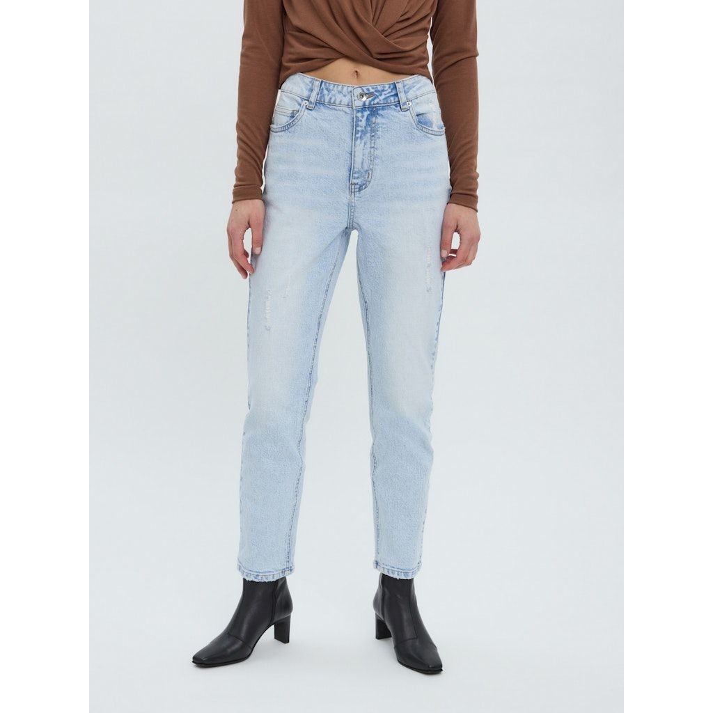 VERO MODA Tiesūs džinsai moterims, Mėlyna, VMBRENDA HR STRAIGHT 5