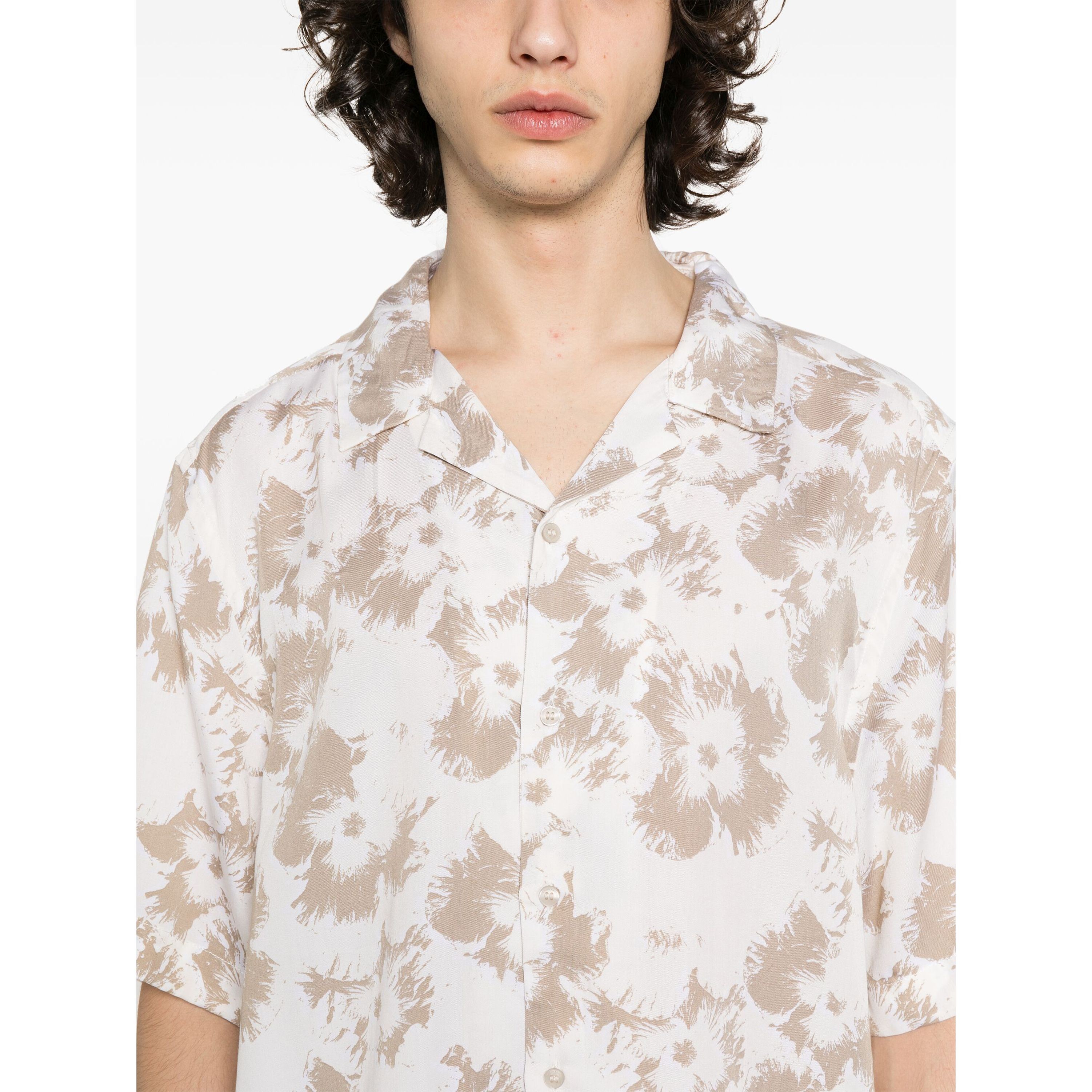 CALVIN KLEIN Marškiniai trump. rankovėmis vyrams, Smėlio, S/s shirt 4