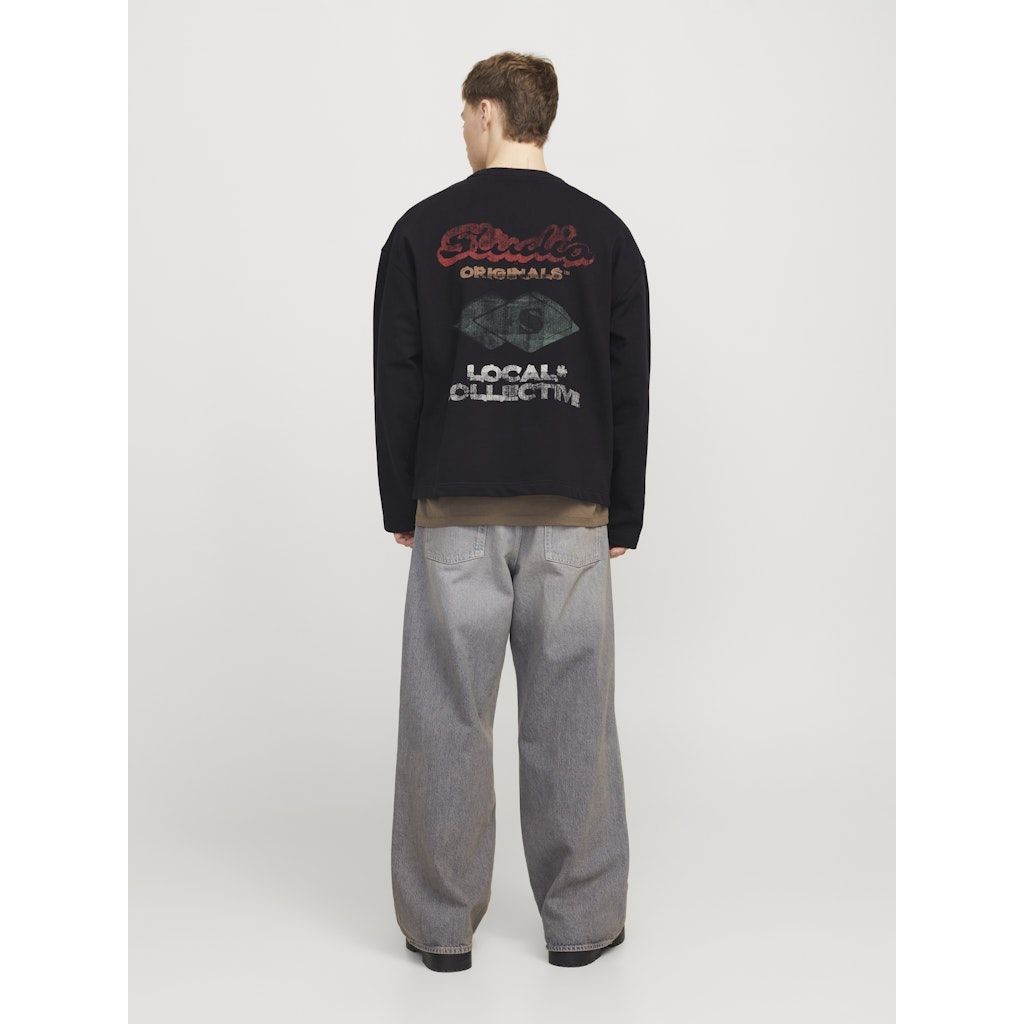 JACK & JONES Megztinis vyrams, Juoda, Retiro back sweat 5