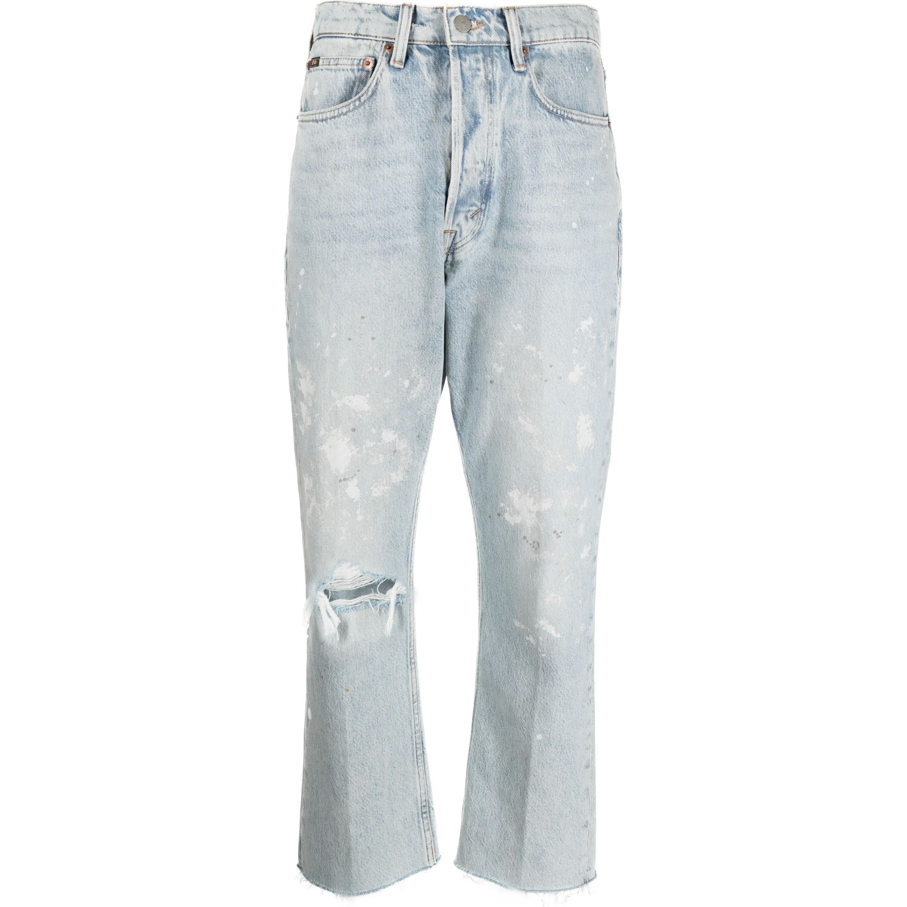 POLO RALPH LAUREN Tiesūs džinsai -moterims, Mėlyna, Cropped straight jeans