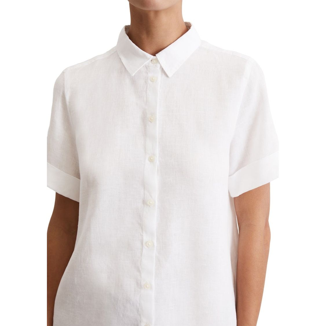 MARC O'POLO Marškiniai trump. rankovėmis moterims, Balta, Shirts sho M04113541135 4