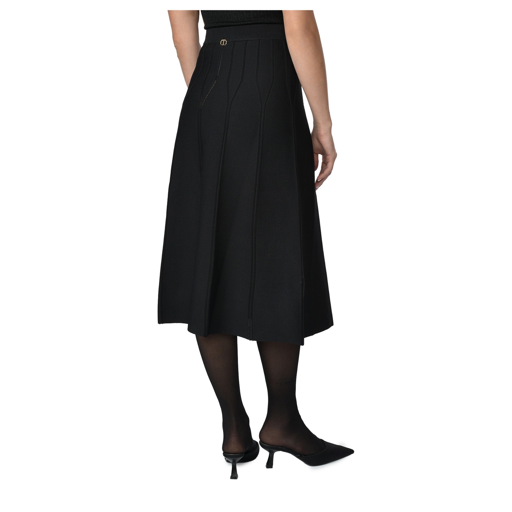 TWINSET Midi sijonas moterims, Juoda, Knitted skirt 3