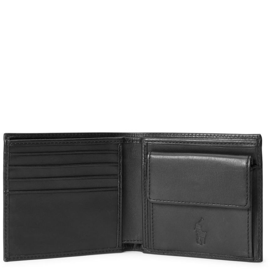 POLO RALPH LAUREN Piniginė vyrams, Juoda, Smooth leather wallet 3