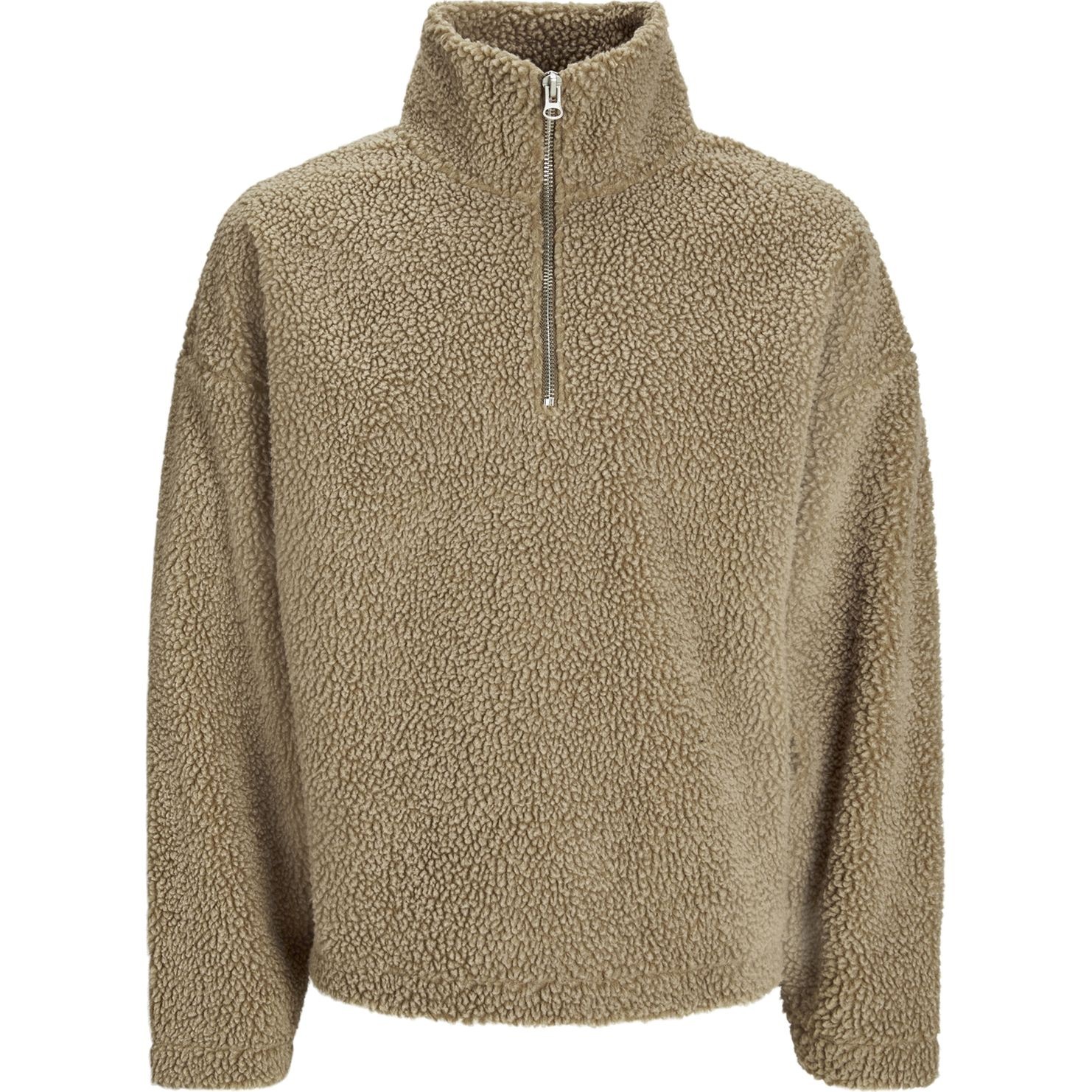 JACK & JONES Megztinis vyrams, Smėlio, Roxbury teddy sweat high neck 1
