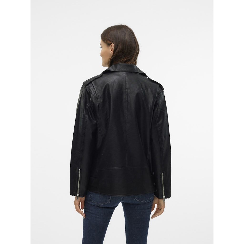 VERO MODA Odinė striukė moterims, Juoda, Ramon paula jacket 4
