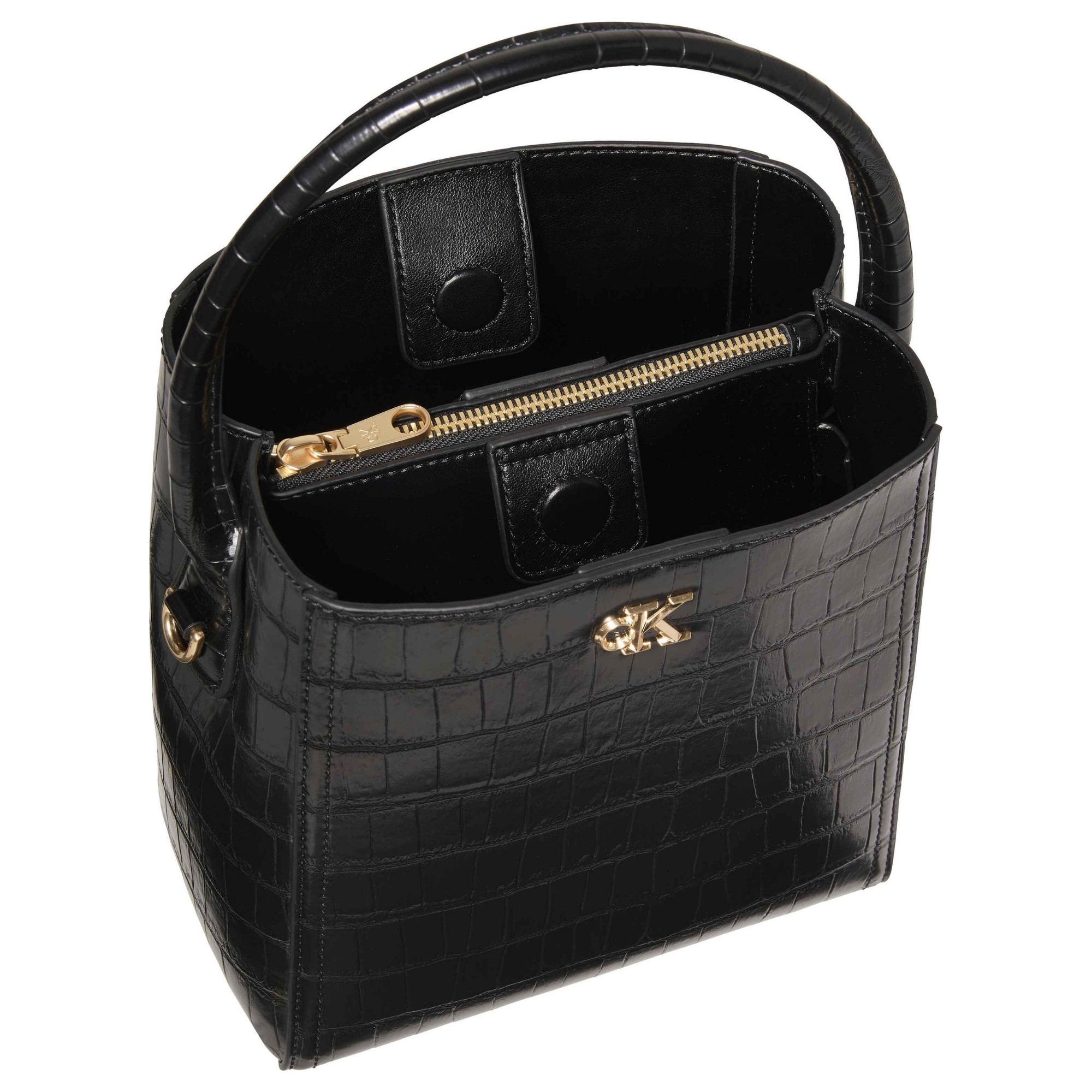 CALVIN KLEIN Rankinė per petį moterims, Juoda, CK croc buCKet wiTH strap 3