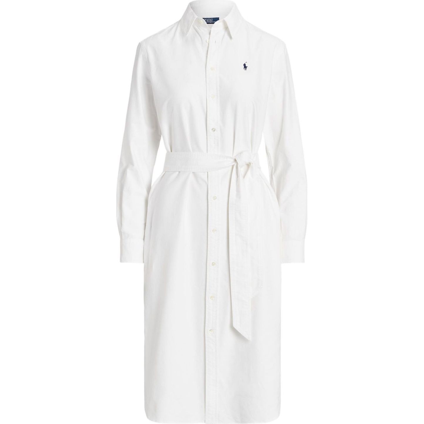 POLO RALPH LAUREN Midi suknelė moterims, Balta, Cory cotton shirtdress