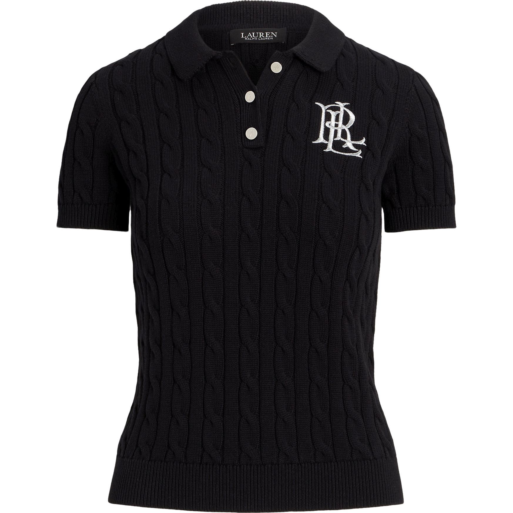 LAUREN RALPH LAUREN Sportinis nertinis moterims, Juoda, Natrissa short sleeve pullover